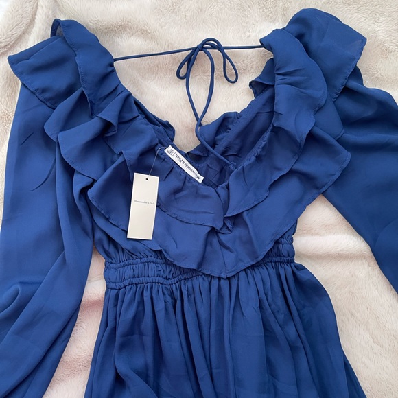 ABERCROMBIE & FITCH Women's Long-Sleeve Ruffle Mini Dress - Picture 6 of 6